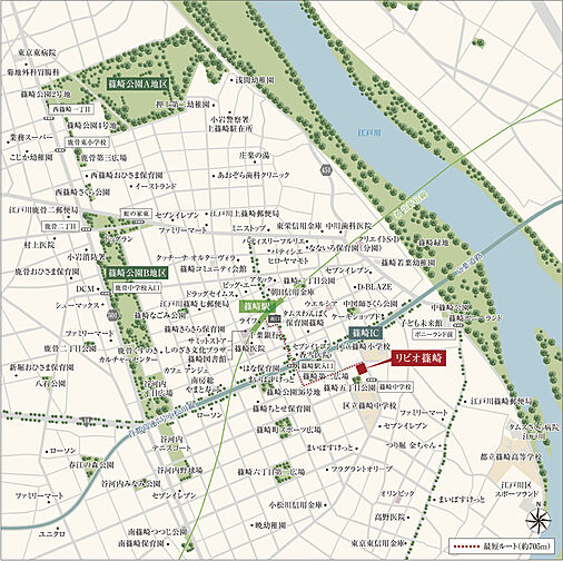 リビオ篠崎 現地案内図