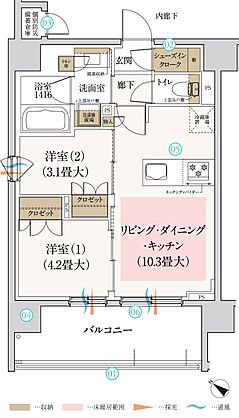 ルジェンテ浦和 間取り A1
