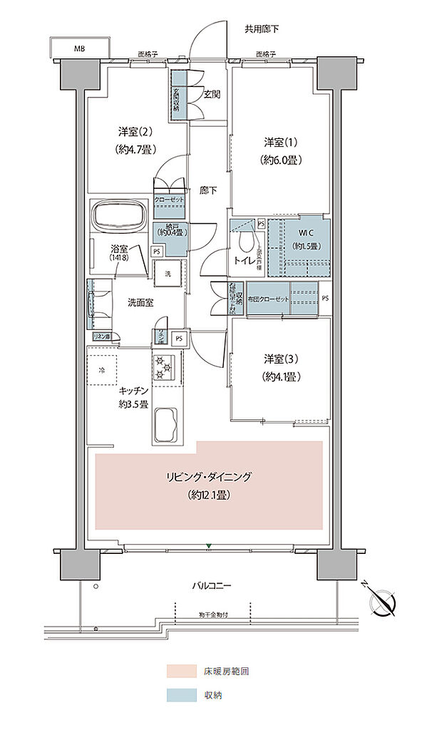 リーフィアレジデンス栗平テラス 間取り F