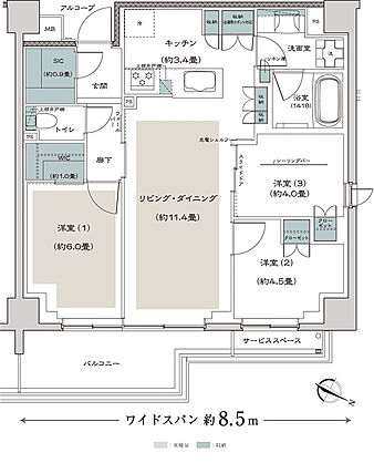 リーフィアレジデンス相模大野スタイルスイート 間取り K