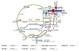 イニシア千住大橋ステーションフロントBright wing　第1期1次 アクセス図