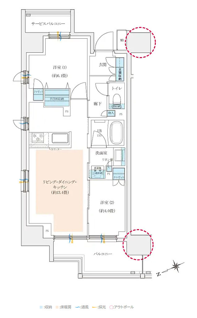 イニシア千住大橋ステーションフロントActive wing　第1期5次 間取り A-D