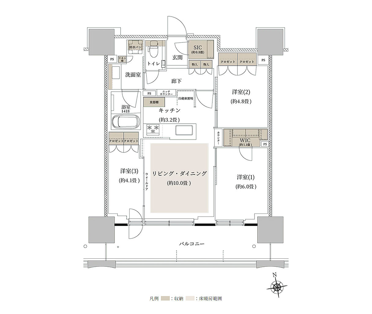 ルネタワー八王子 間取り 70B1