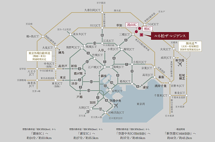 ルネ柏ザ・レジデンス：交通図