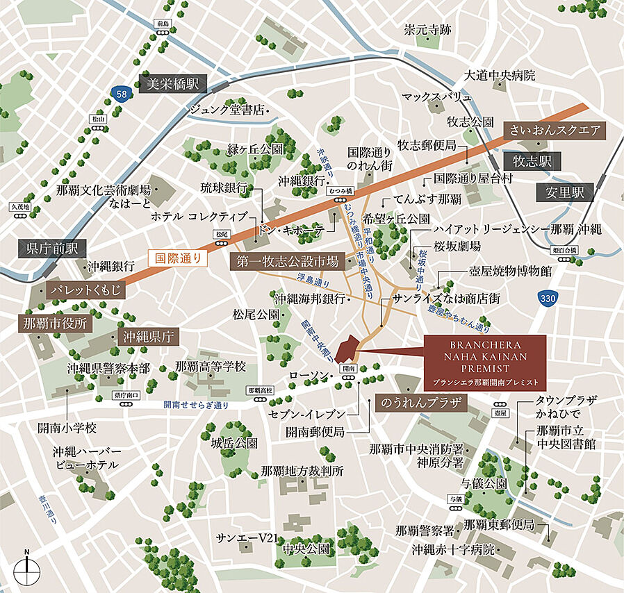 ブランシエラ那覇開南プレミスト：案内図