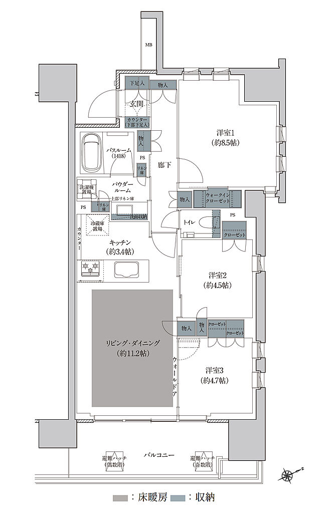 プレミスト立川 間取り H3