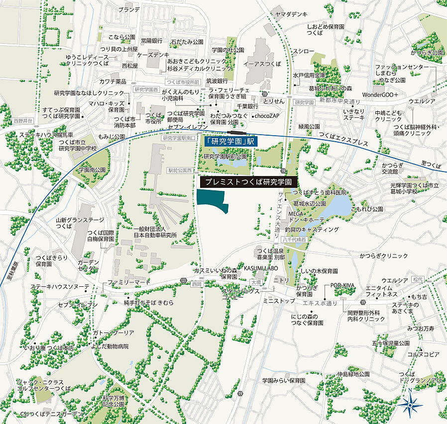 プレミストつくば研究学園：案内図