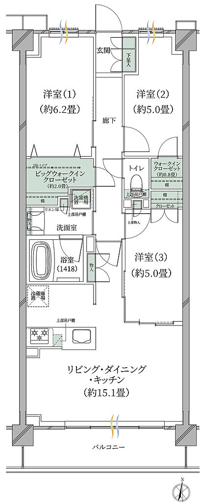 ラ・フォルム新川崎サウスコート 間取り G-G