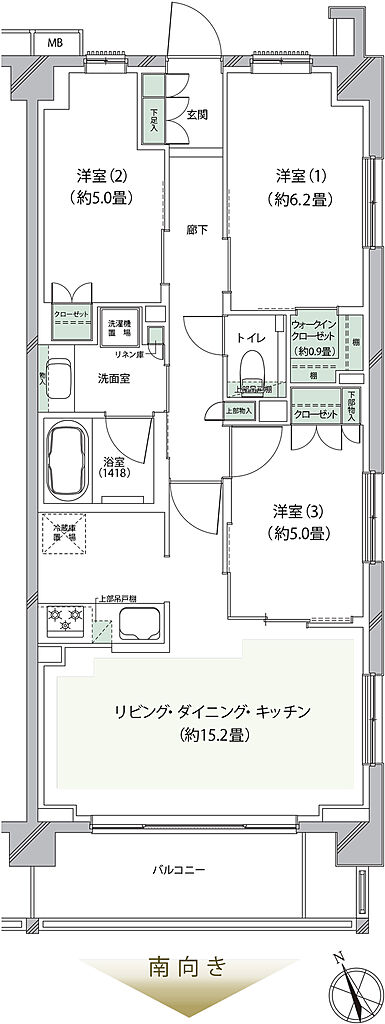 クレストフォルム湘南鵠沼 間取り E