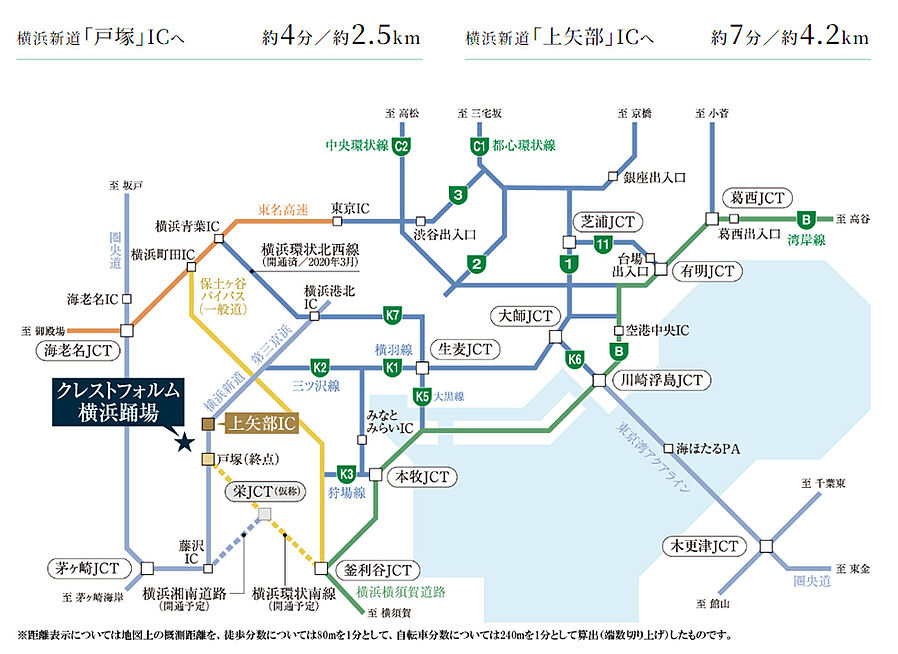 クレストフォルム横浜踊場：交通図