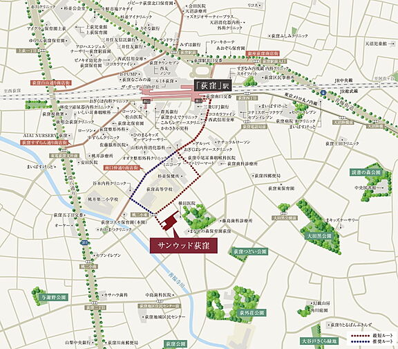 サンウッド荻窪 現地案内図