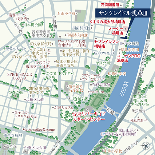 サンクレイドル浅草III 現地案内図