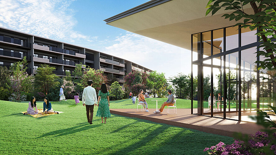 ISLANDCITY THE GARDEN コミュニティテラス外観完成予想CG