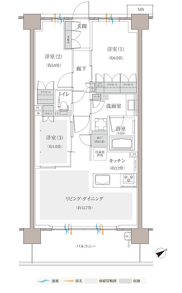多摩川シーズンズ 間取り 【第二期】C13