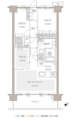 多摩川シーズンズ 間取り 【第二期】C13