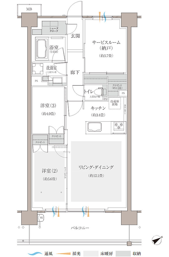 多摩川シーズンズ 間取り 【先着順】C29
