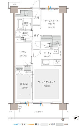 多摩川シーズンズ 間取り 【先着順】C29