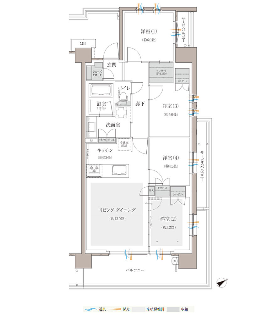 多摩川シーズンズ 間取り 【先着順】C33