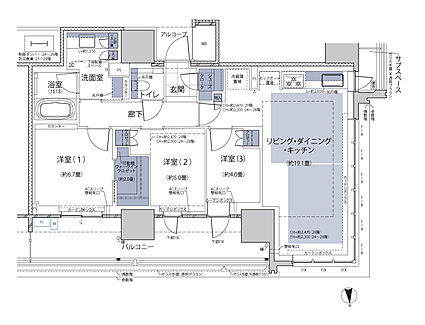 グランドメゾン梅田レジデンスタワー 間取り S-81NW