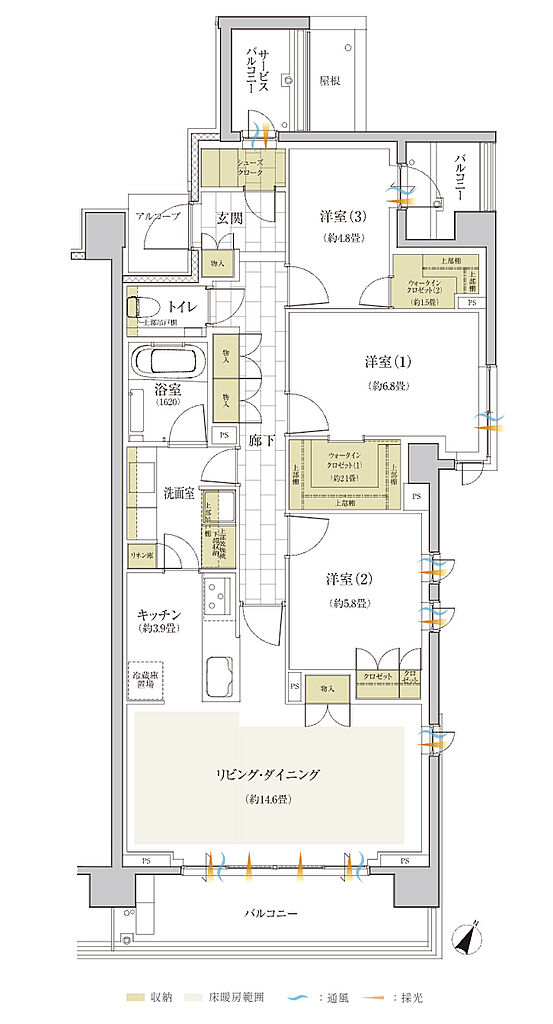 グランドメゾン THE 石神井公園 COURT 間取り F