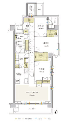 グランドメゾン THE 石神井公園 COURT 間取り F