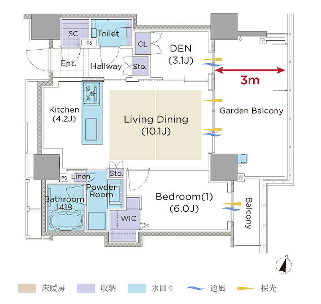 ISLANDCITY THE GARDEN Residence-II 間取り F