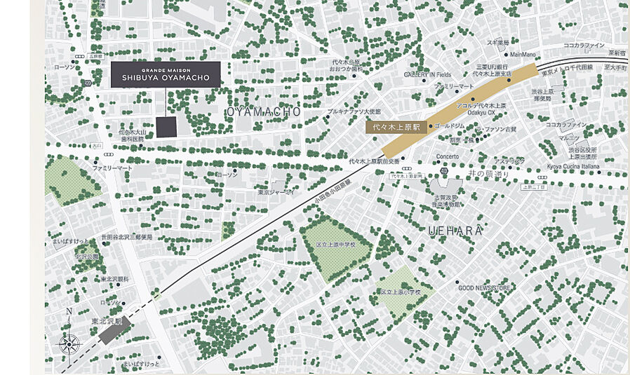 グランドメゾン渋谷大山町：案内図