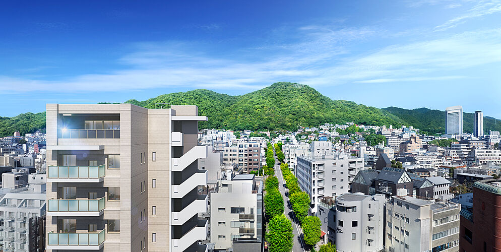 ワコーレ北野坂リアンツィオ 外観完成予想図・周辺の街並み