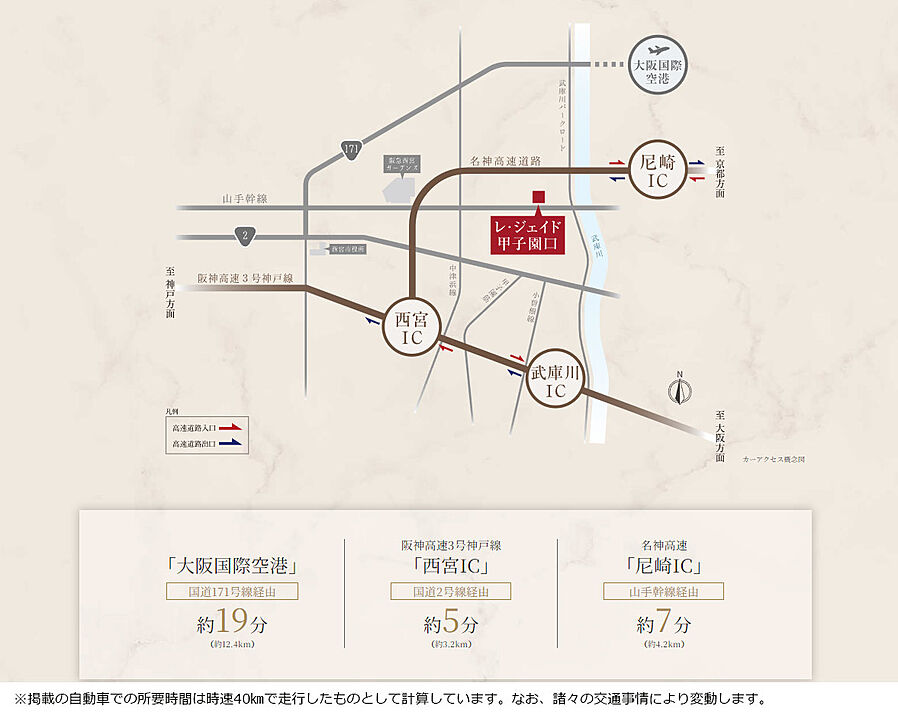 レ・ジェイド甲子園口：交通図