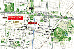 レ・ジェイド鶴舞 現地案内図