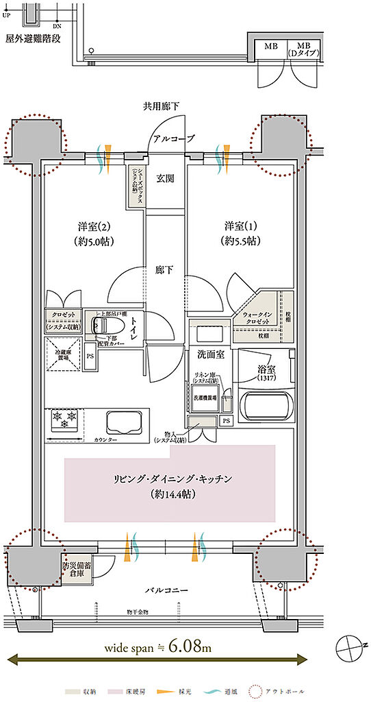 レ・ジェイド鶴舞 間取り C【メニュープラン1】