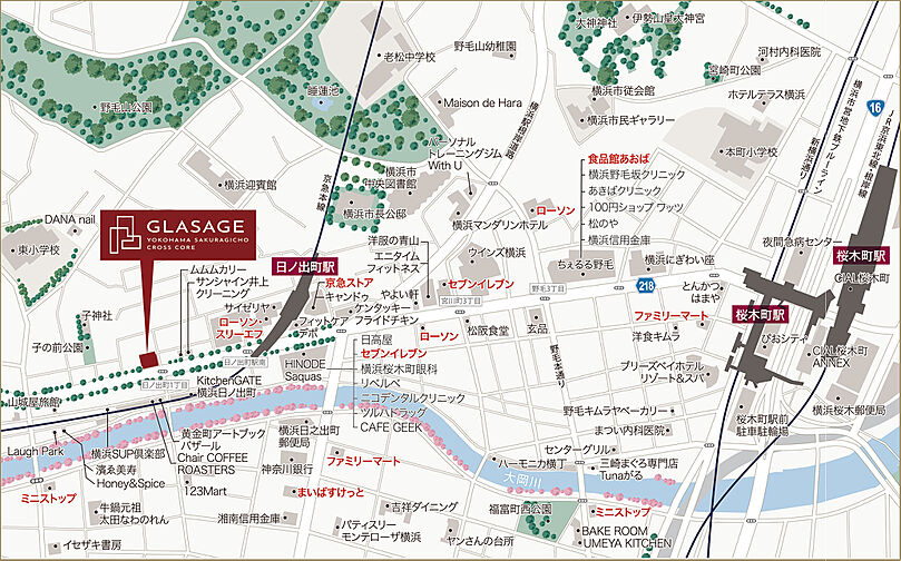 グラサージュ横濱桜木町クロスコア 現地案内図