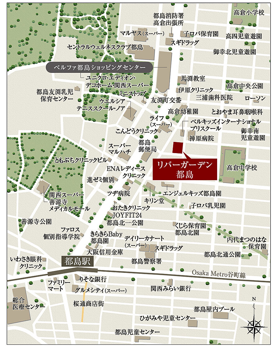 リバーガーデン都島：案内図