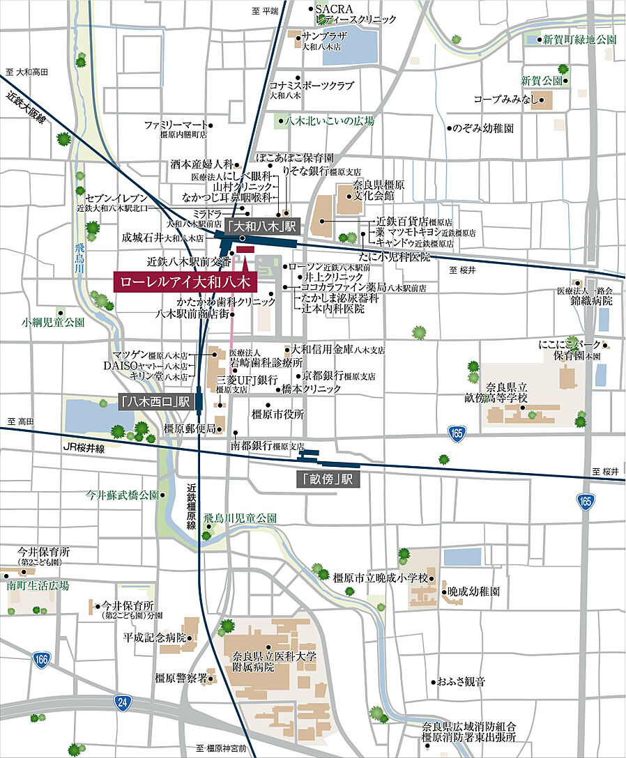 ローレルアイ大和八木：案内図