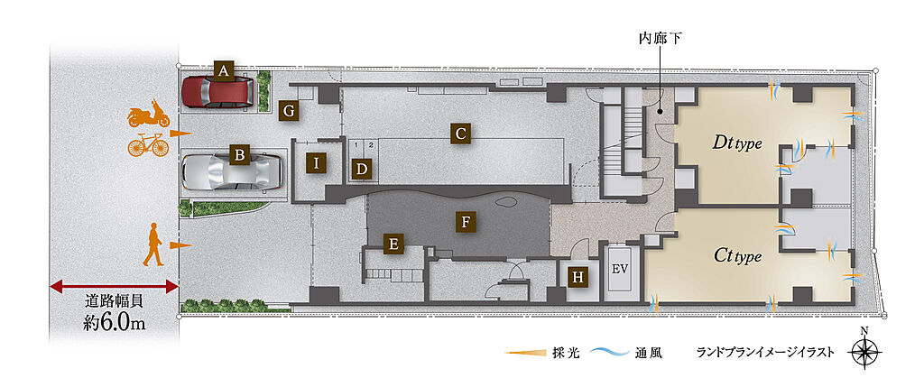 ローレルアイ京都四条大宮 ランドプランイメージイラスト
