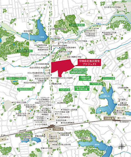 学園前北地区開発マンションプロジェクト（THE　1st　STAGE） 現地案内図