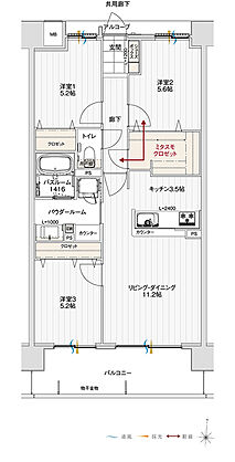 アルファステイツ北長野 間取り F1
