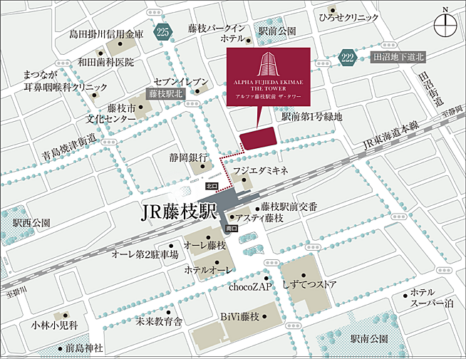 アルファ藤枝駅前ザ・タワー 現地案内図