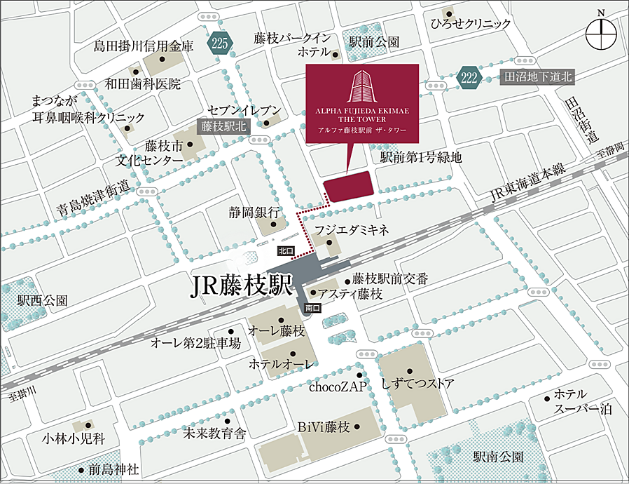 アルファ藤枝駅前ザ・タワー：案内図