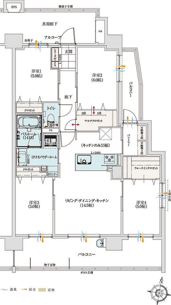 アルファステイツ室見河畔 間取り J
