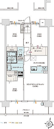 アルファステイツ室見河畔 間取り H