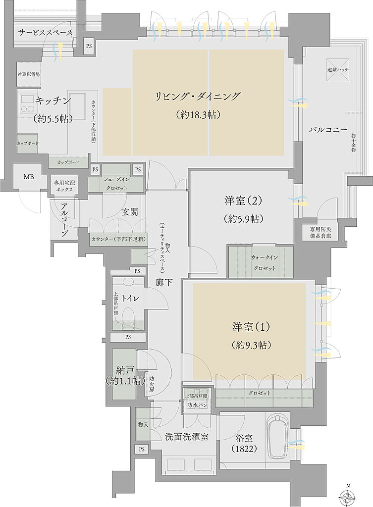 ジオ白壁 間取り F