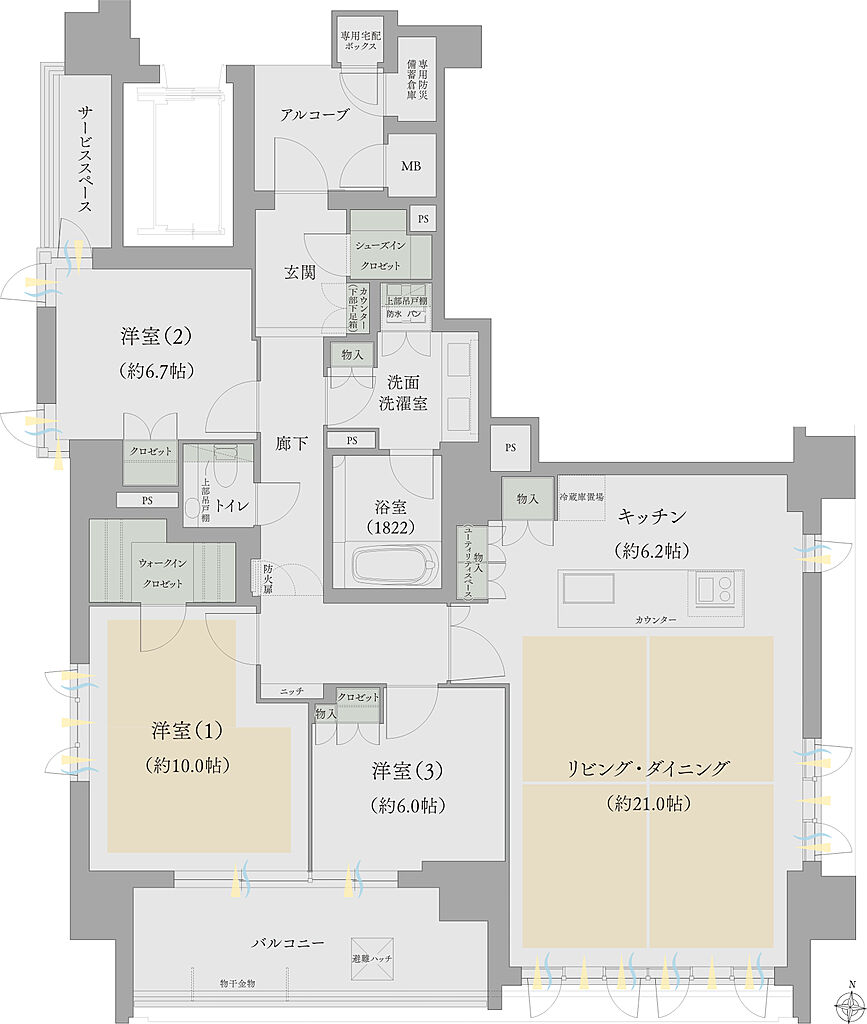 ジオ白壁 間取り E