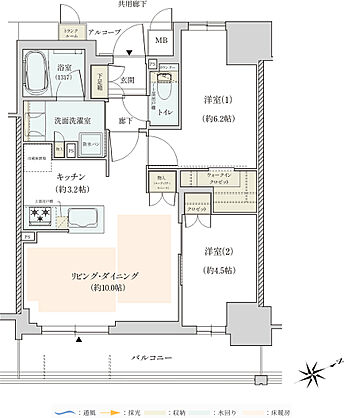 ジオ彩都セントラルコート 間取り P