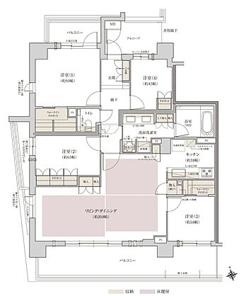 ジオ阿倍野松崎町グランテラス 間取り E