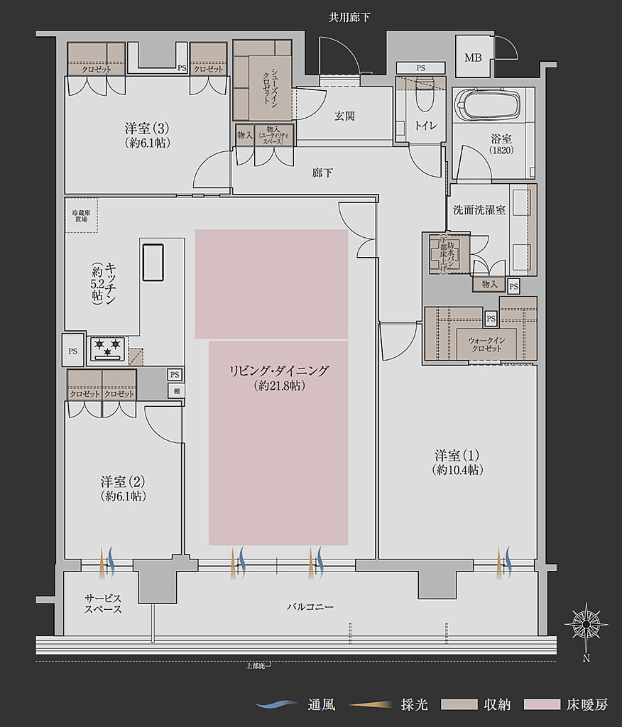 ジオ京都二条東月光町 間取り R