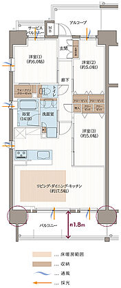 リベール東加古川駅前通り 間取り A-3