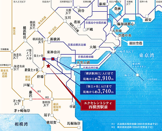 エクセレントシティ西横濱駅前 アクセス図