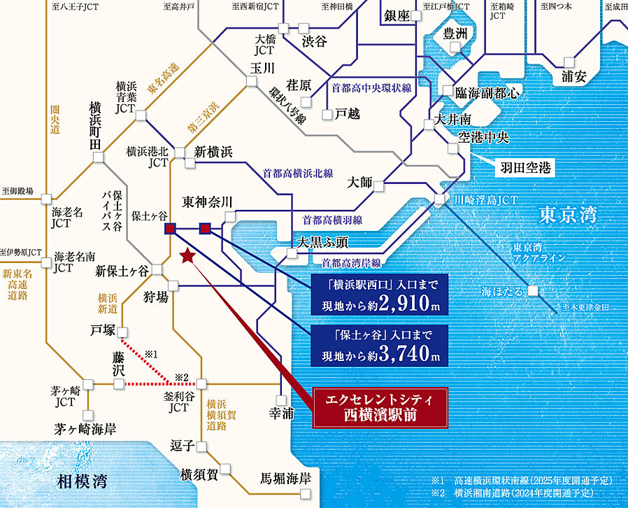 エクセレントシティ西横濱駅前：交通図