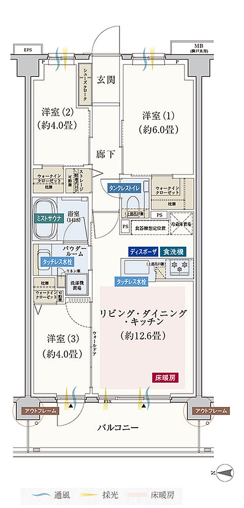 エクセレントシティ元住吉ザ・レジデンス 間取り C